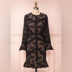Long Sleeve Black Lace Dress